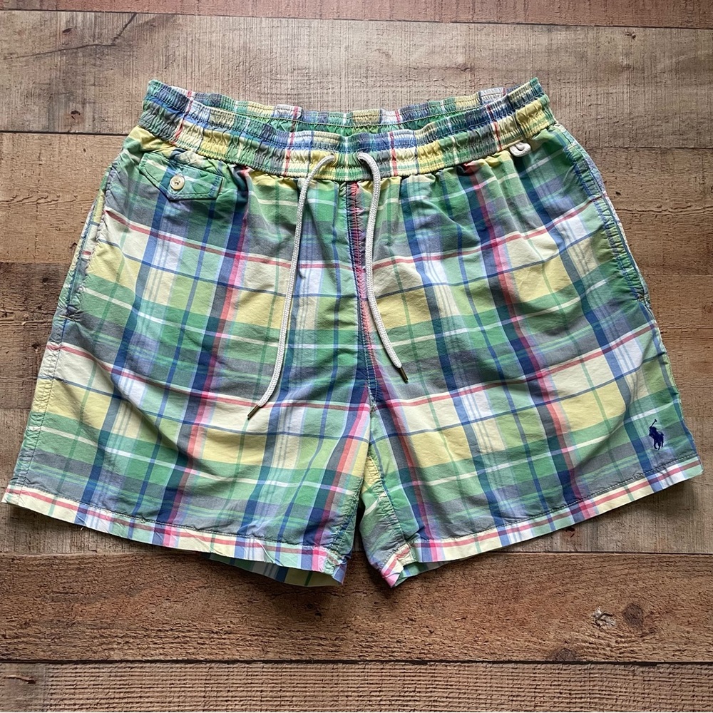 Polo Ralph Lauren Swimwear Plaid Madras Plaid Swim Trunks Mens XL
